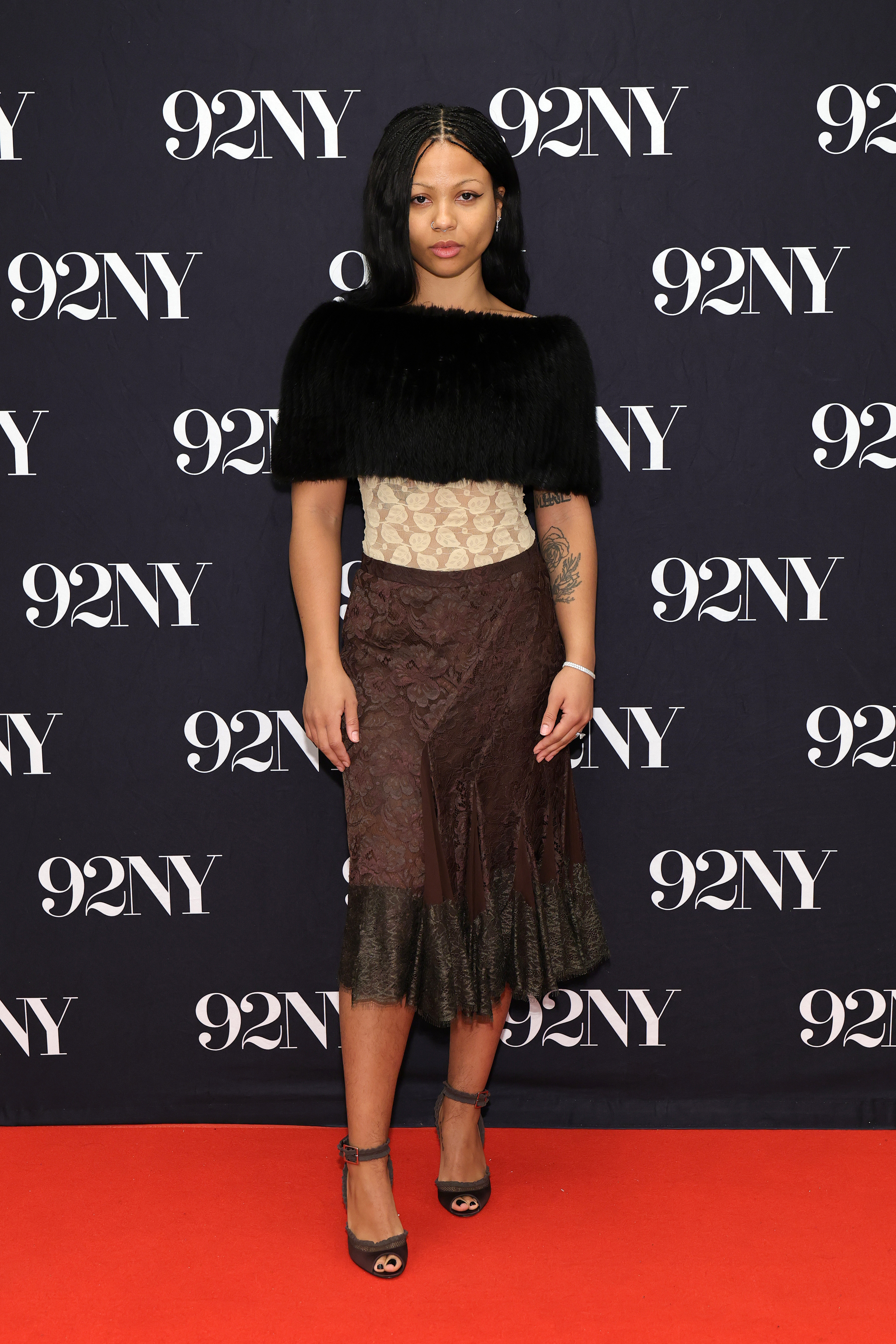 Myha'la wore a black and brown color combination at an Industry screening