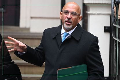 Nadhim Zahawi giving a speech outside 10 Downing Street