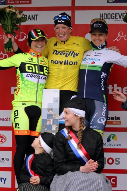 The Novilon Cup podium: Shelley Olds, Kirsten Wild and Emma Johansson