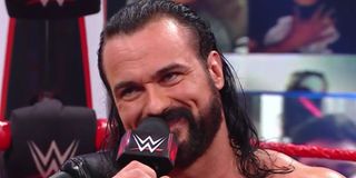 Drew McIntyre smiling at Bobby Lashley Monday Night Raw