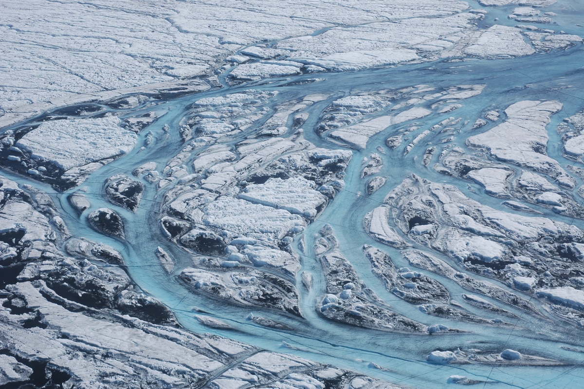 Each summer, large rivers emerge on the surface of Greenland, swiftly sending meltwater from the ice sheet into the sea. 