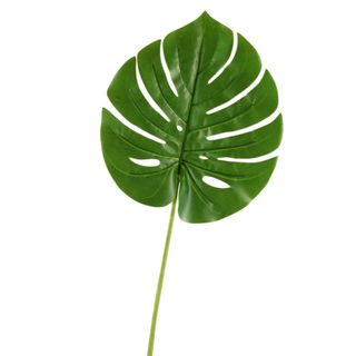 A green faux leaf