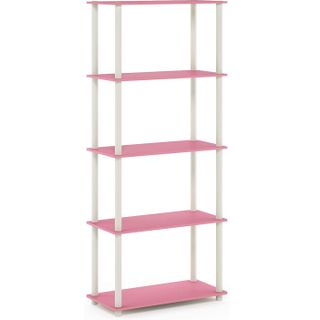 Pink Furinno Turn-N-Tube 5-Tier Multipurpose Shelf