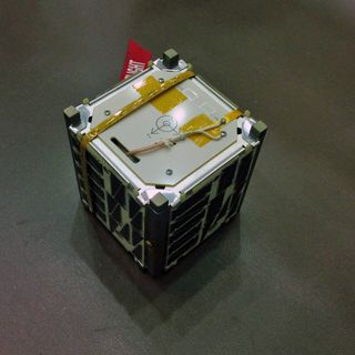 TechEdSat measures only 10 centimeters across and cost less than $30,000. This image was released on Oct. 4, 2012.