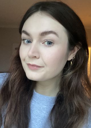 Lucy wearing Rare Beauty Soft Pinch Liquid Blush in Hope
