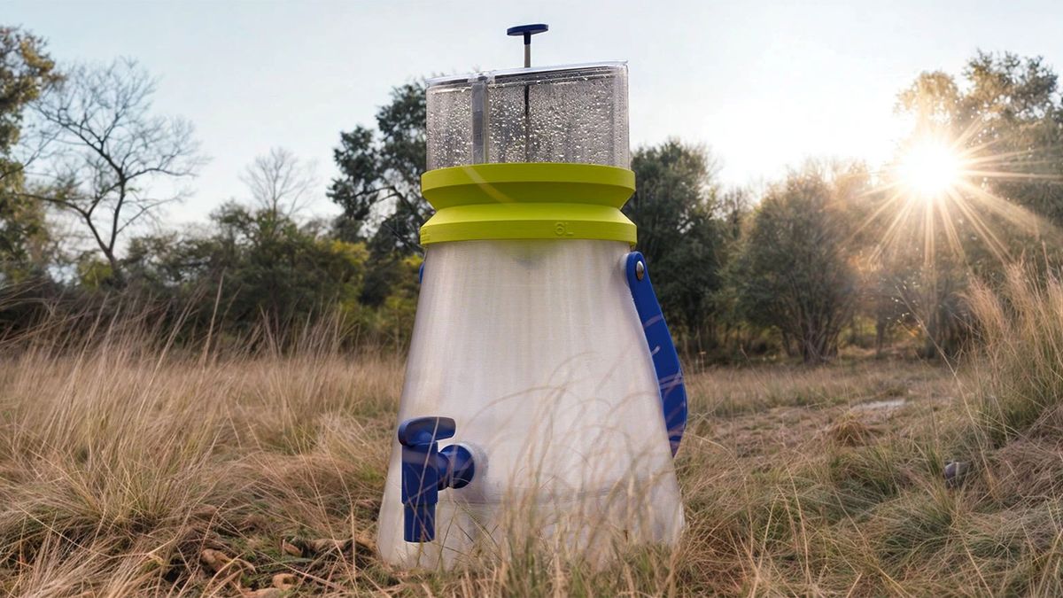 Portable 3D-printed device can produce enough drinking water from thin air for a family of four every day - Water from Air project can capture 1.6 gallons of drinking water per day