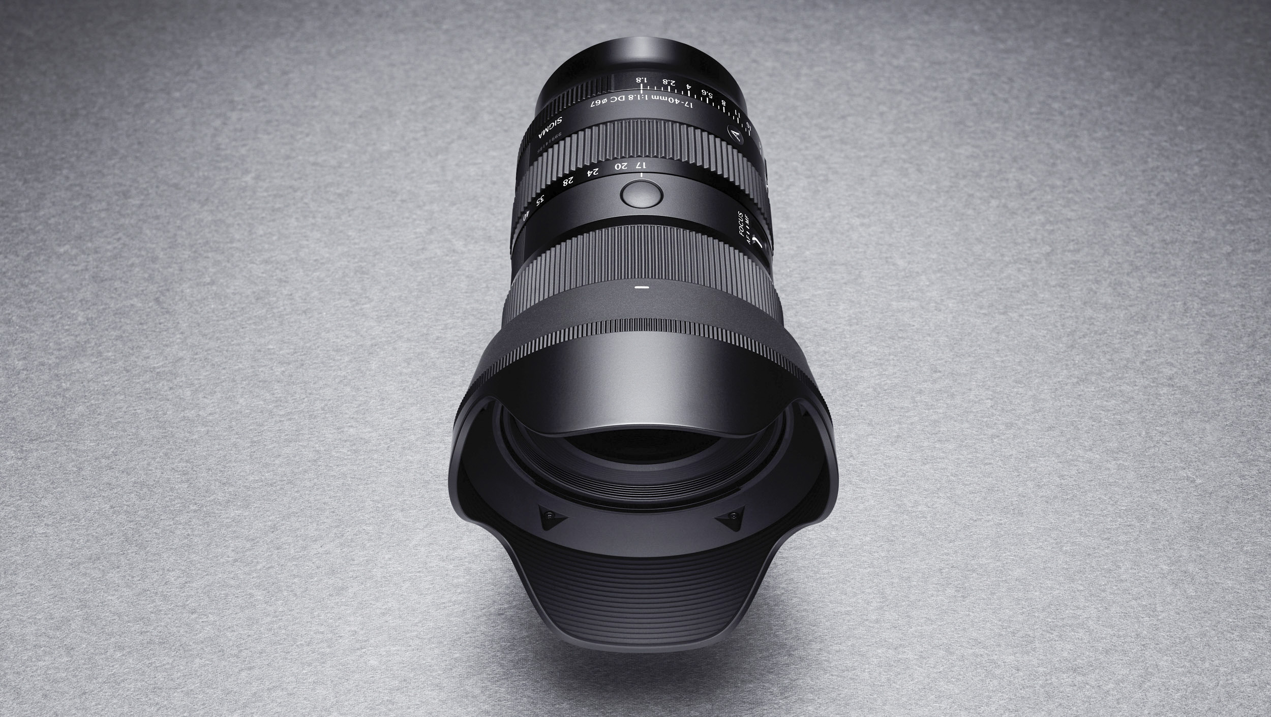 Sigma 17-40mm F1.8 DC Art lens on a grey background
