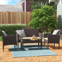 Hogans Wicker/Rattan 4 - Person Seating Group with Cushions