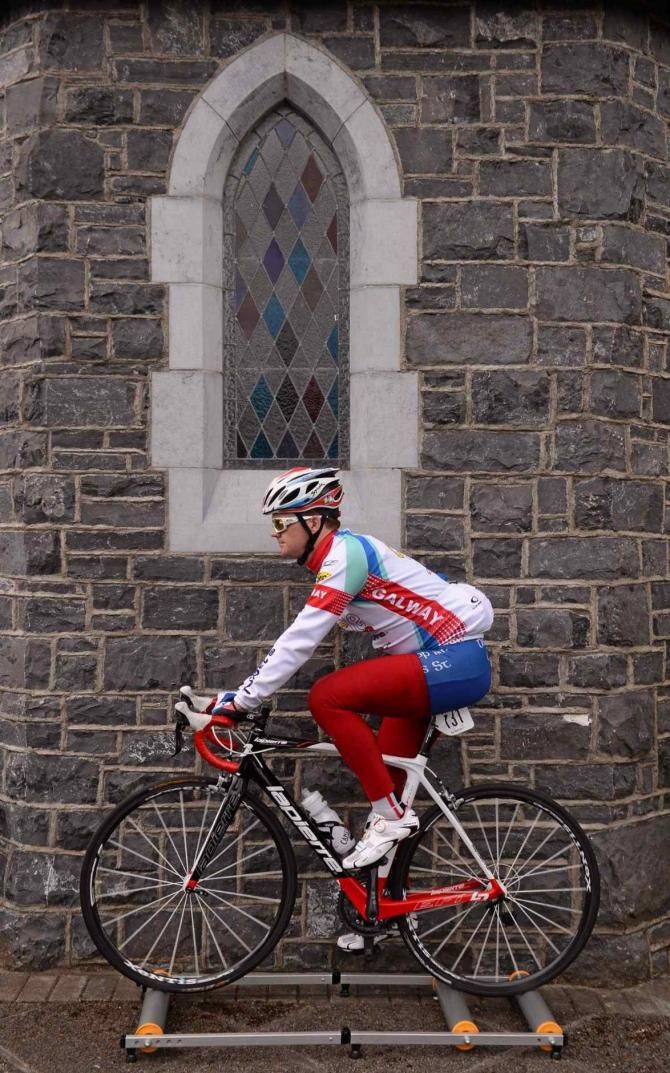 Warm-up time ahead of the hilly Stage 4 at the Ras