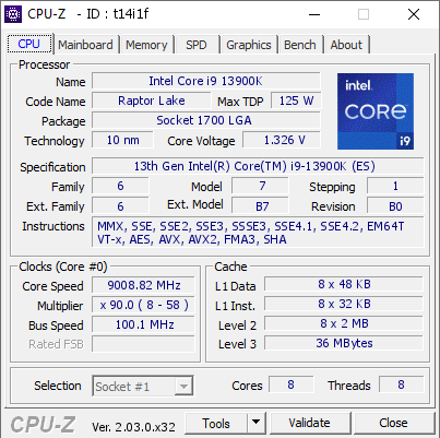 Récord mundial Core i9-13900K 9GHz