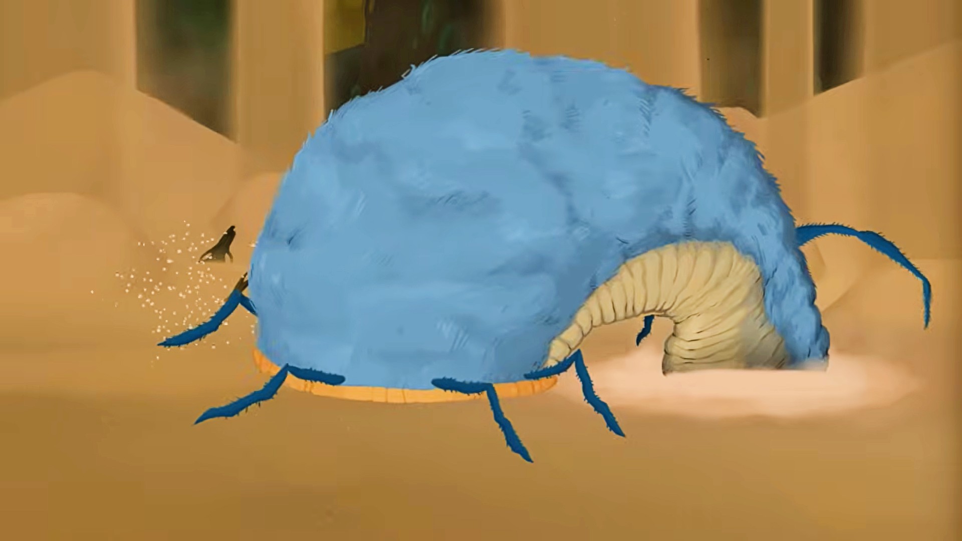 A worm eats another Slay the Spire 2 character in a sandy desert