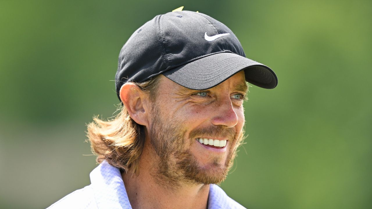 Tommy Fleetwood smiles at the 2024 Memorial Tournament