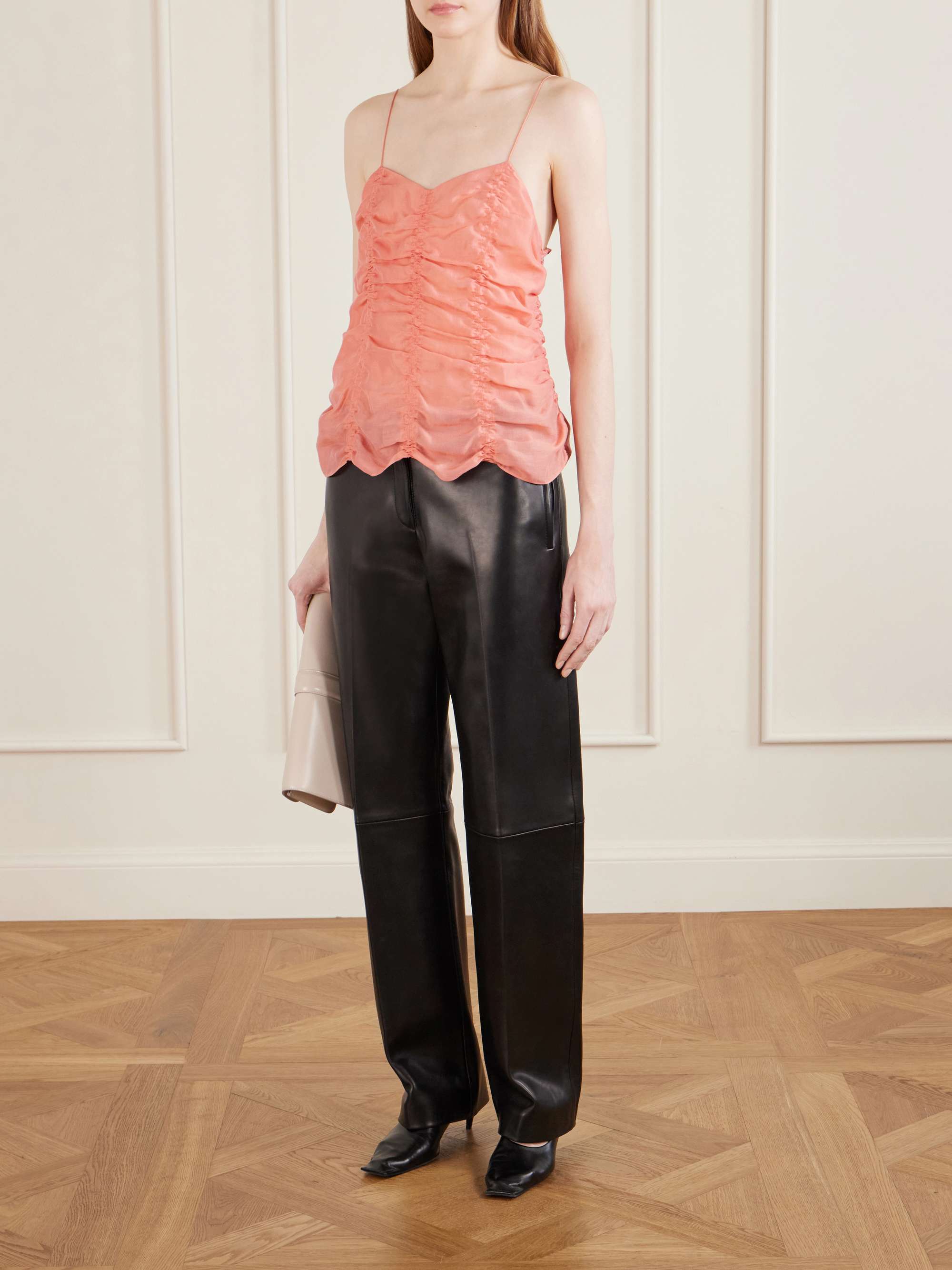 Inara Ruched Silk-Blend Top