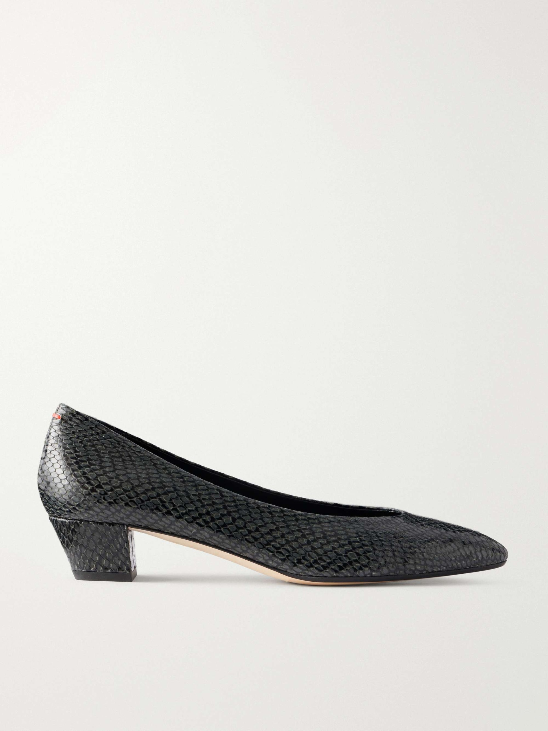 Helia 35 Snake-Effect Leather Pumps