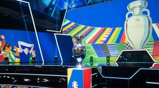 A scene from the Euro 2024 qualifying draw on 9 October, 2022 in Frankfurt, Germany