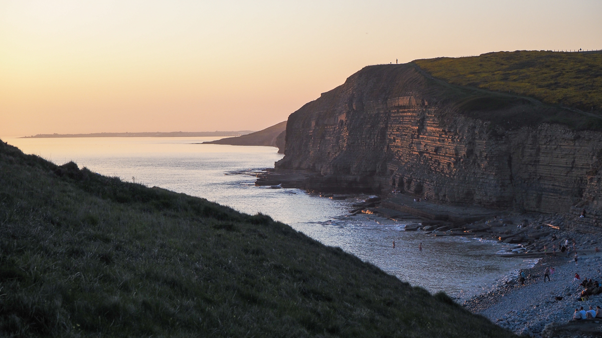 coastal scene in golden hour