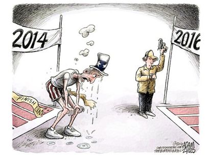 Political cartoon midterm elections end 2016