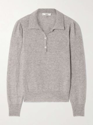 Pointelle-Knit Cashmere Sweater