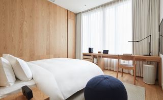 Muji hotel guestroom, Ginza, Tokyo