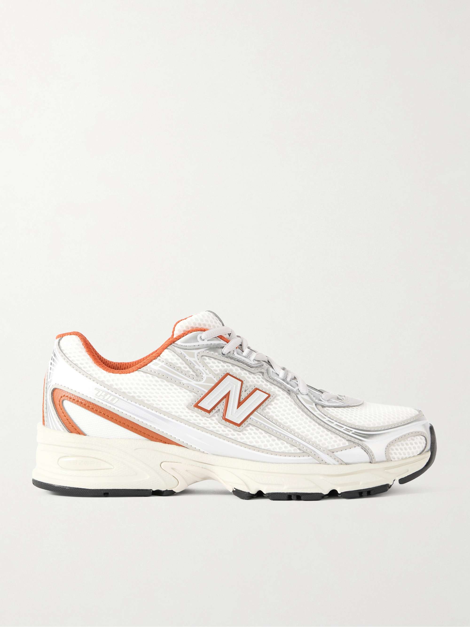 740 Rubber and Leather-Trimmed Mesh Sneakers