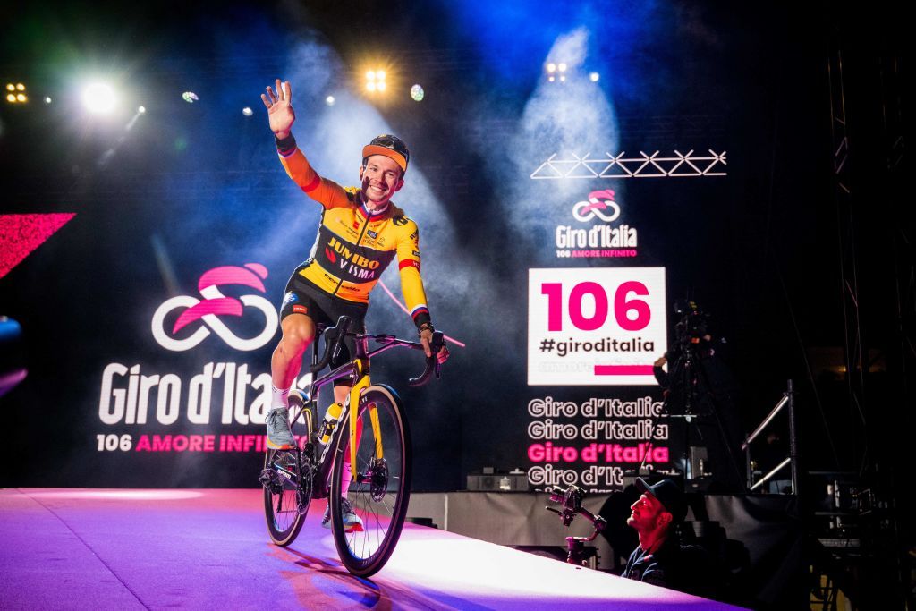 Primoz Roglic at the Giro d'italia team presentation