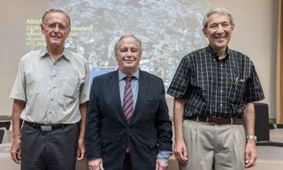 The three winners of the latest $3 million Special Breakthrough Prize in Fundamental Physics. From left to right: Peter van Nieuwenhuizen, Sergio Ferrara and Daniel Freedman.