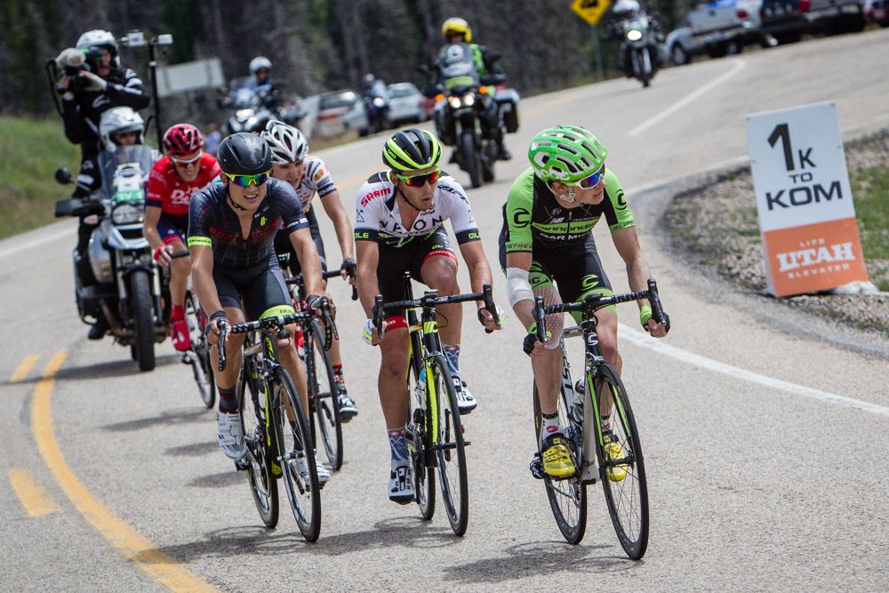 The break nears the top of the KOM.
