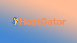 HostGator logo on a gradient blue and orange background. 