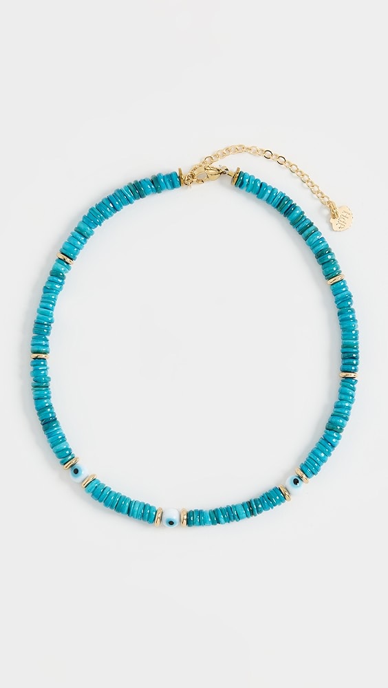 Hijas De Puka Turquoise Dyed Sea Shell Puka Necklace