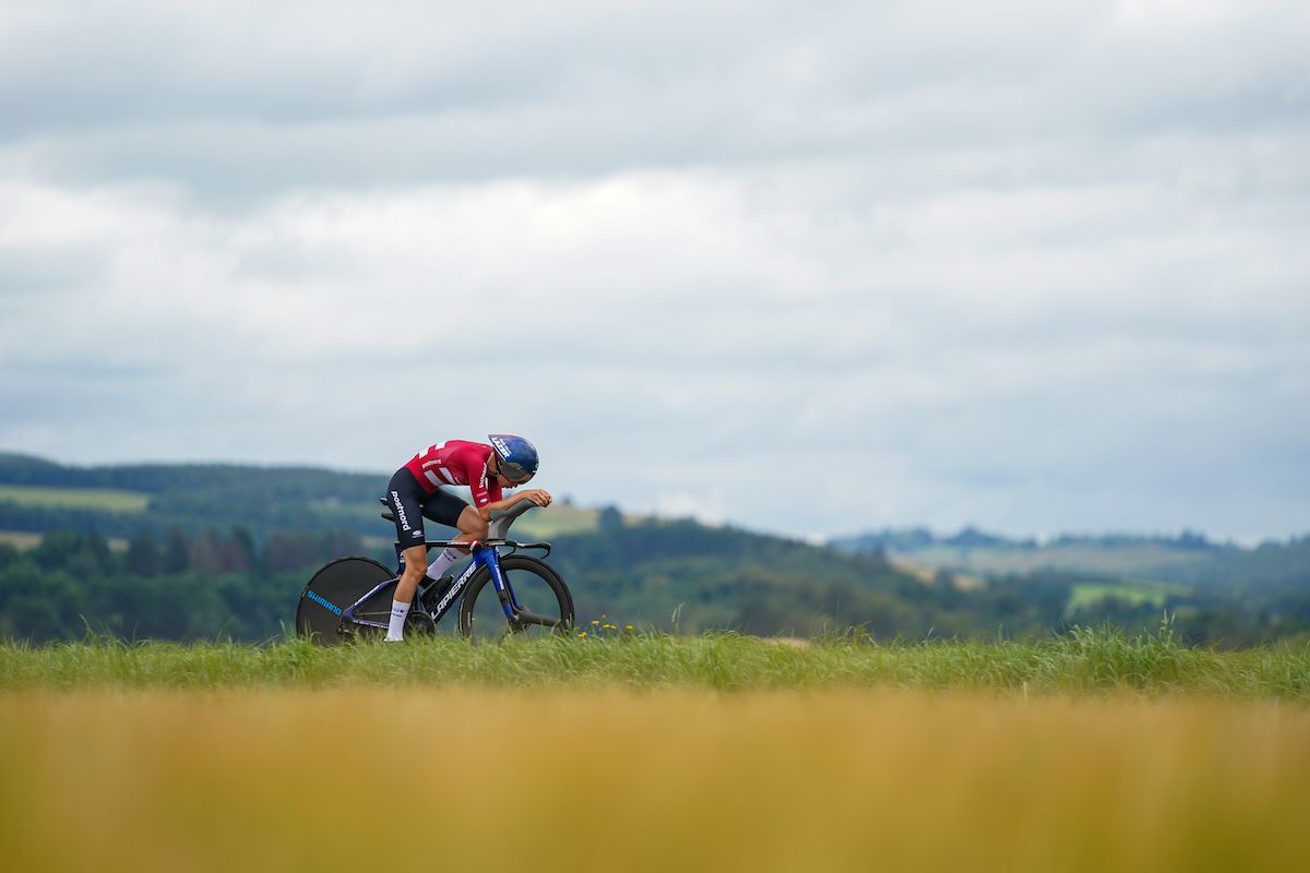 Picture by Zac Williams/SWpix.com - 10/08/2023 - Road Cycling - 2023 UCI Cycling World Championships - Stirling, Scotland - Women&acirc;s Elite Time Trial - Cecilie Ludwig of Denmark competing in the Women's Elite Time Trial