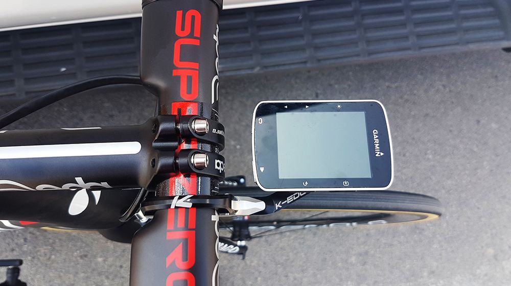 Rui Costa uses a Garmin Edge 520 computer with a K-Edge aluminium out front mount