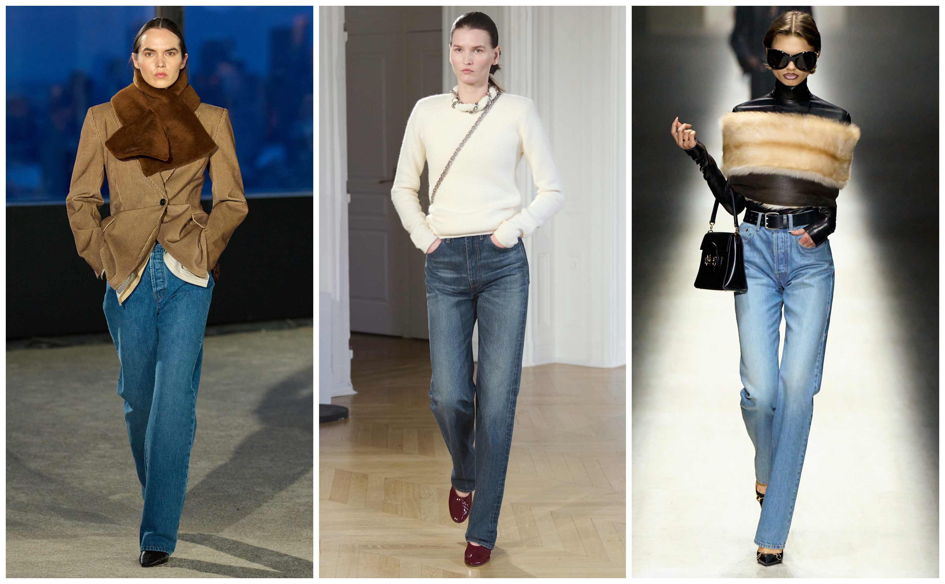 cigarette jeans on the fall 2026 runways of kallmeyer, toteme, and gucci