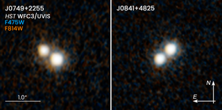 Hubble Space Telescope images of the two double quasars, which existed about 10 billion years ago.