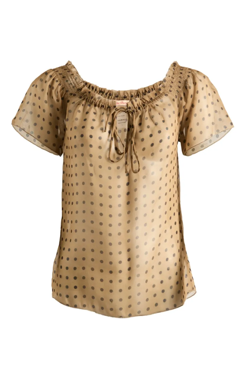 Image of Fruity Booty's polka dot top.