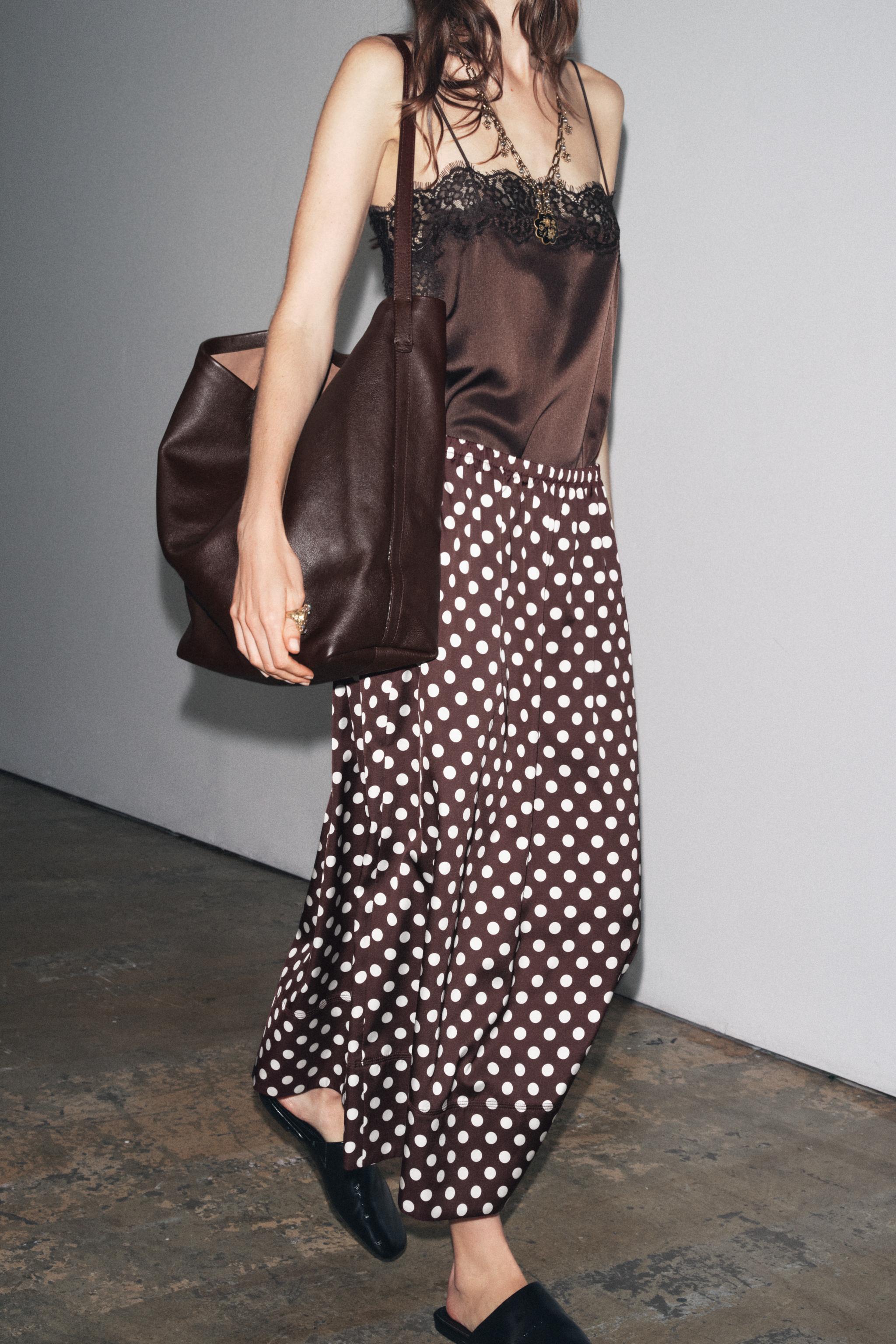 Polka Dot Midi Skirt Zw Collection