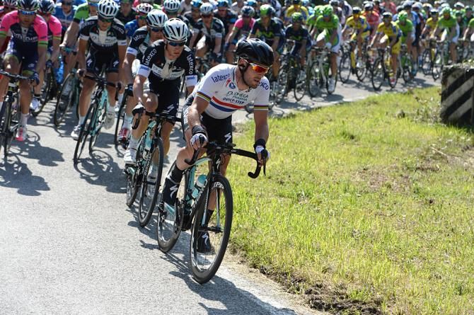 Mark Cavendish (OPQS) leads the peloton