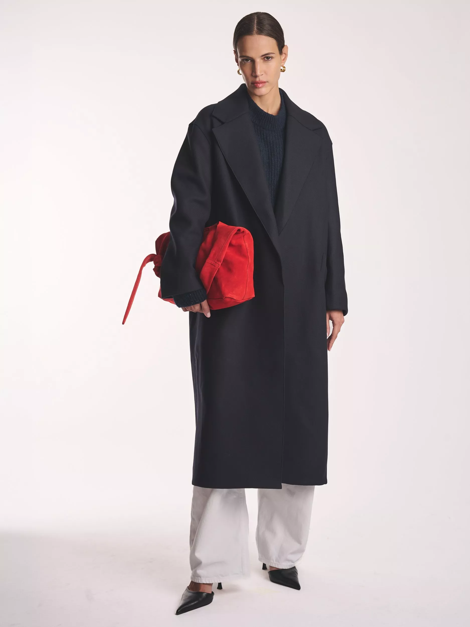 Amanda Wakeley Wool Rich Car Coat, Navy