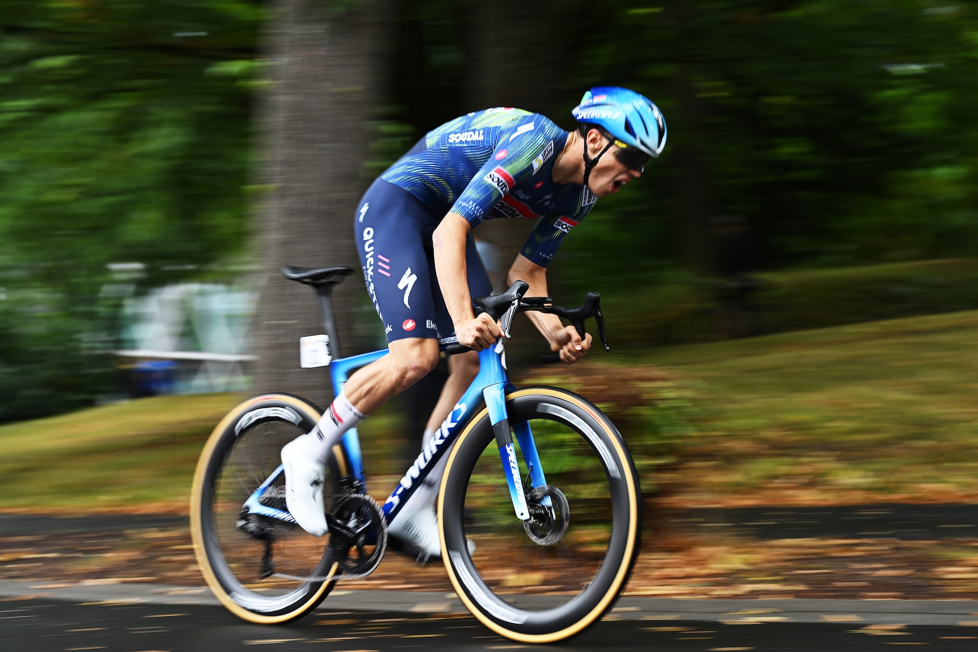 Paul Magnier of Soudal-QuickStep settled for second in the prologue to Bad Orb