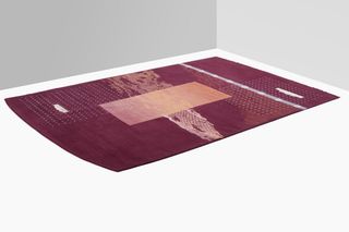 Scattered Disc Objects rug for Nodus in burgundy