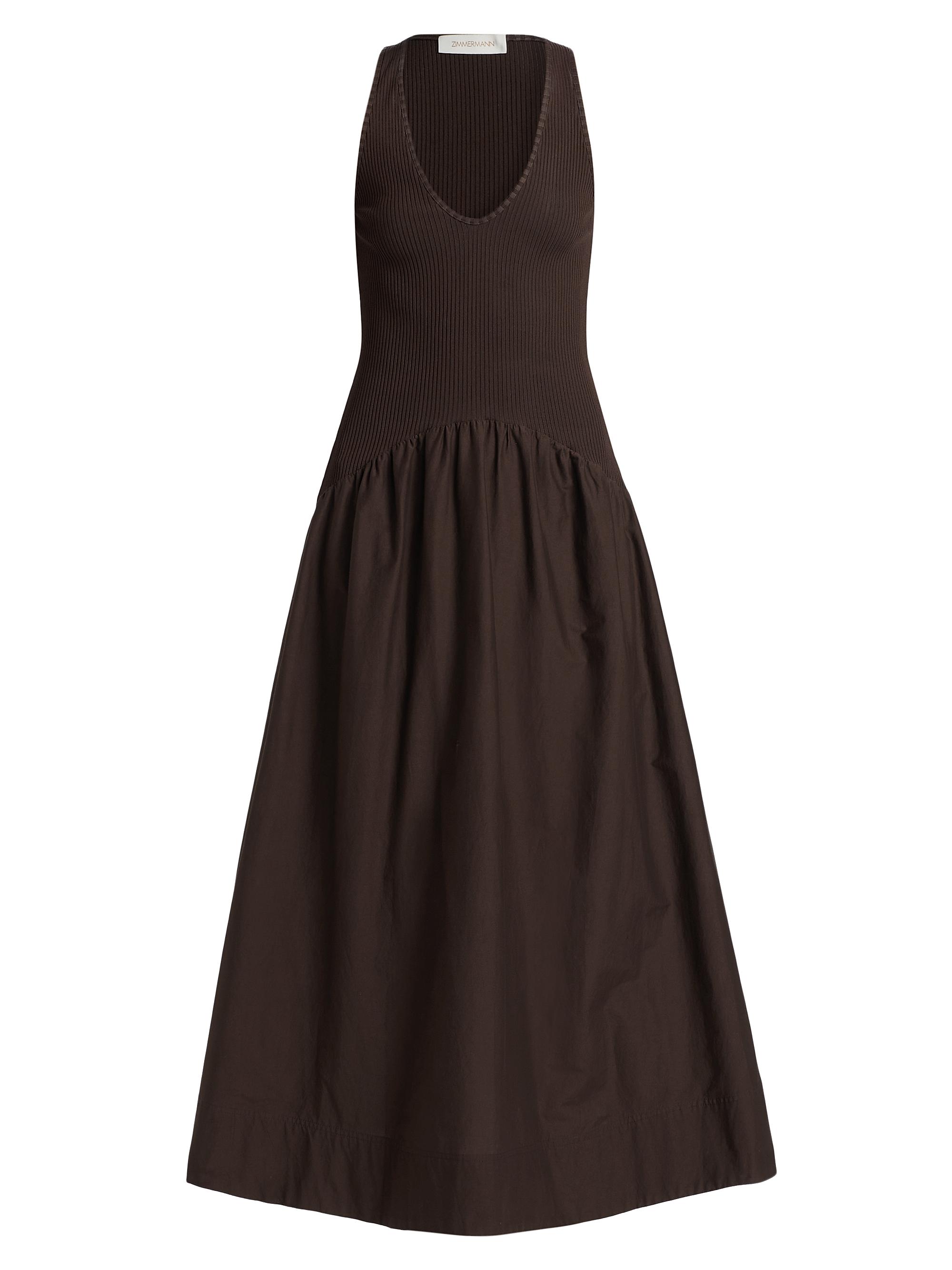 Poplin Racer Midi-Dress