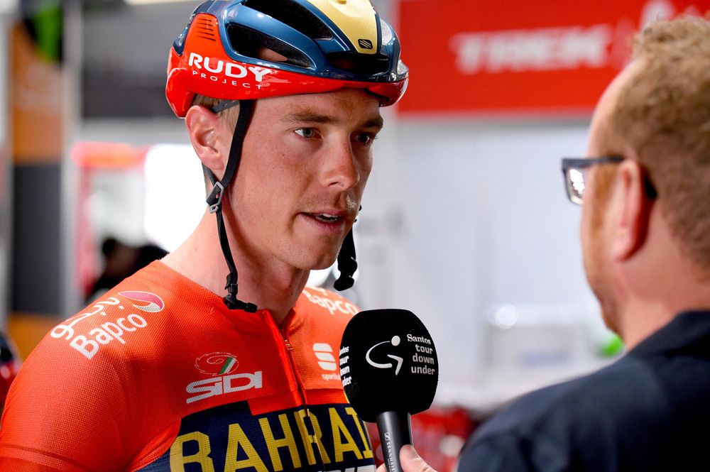 Rohan Dennis gives an interview before rolling out
