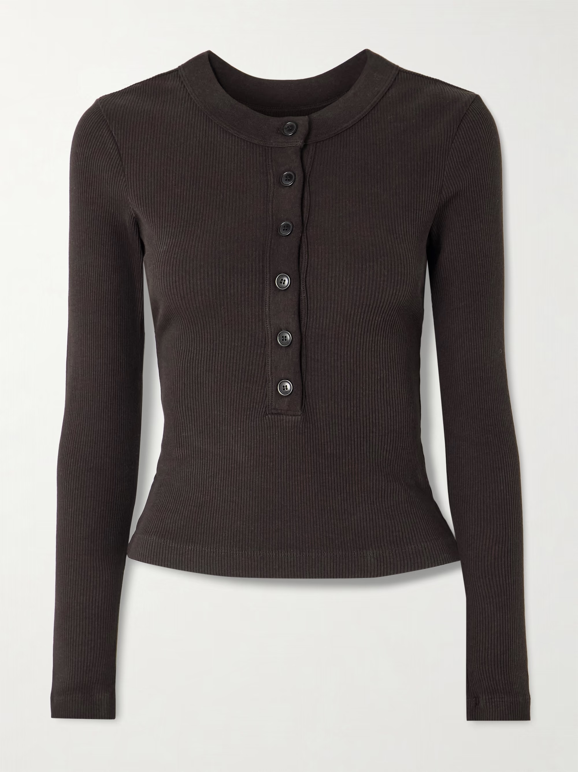 CITIZENS OF HUMANITY, Varra ribbed stretch organic cotton and Lyocell-blend Henley top