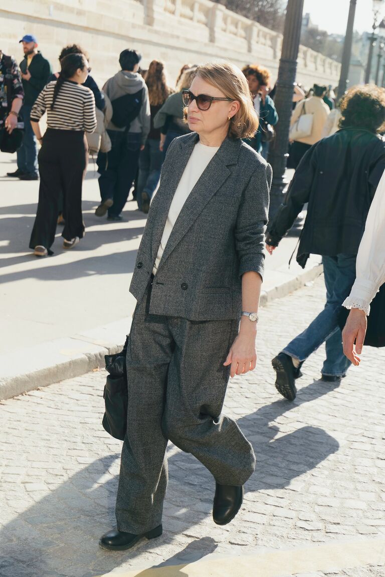 fashion insiders attend day 1 of paris fashion week wearing neutral outfits