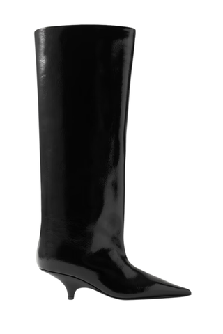 Patent-Leather Knee Boots