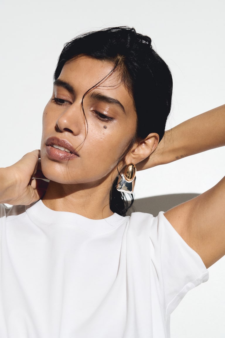 Two-Tone Pendant Earrings
