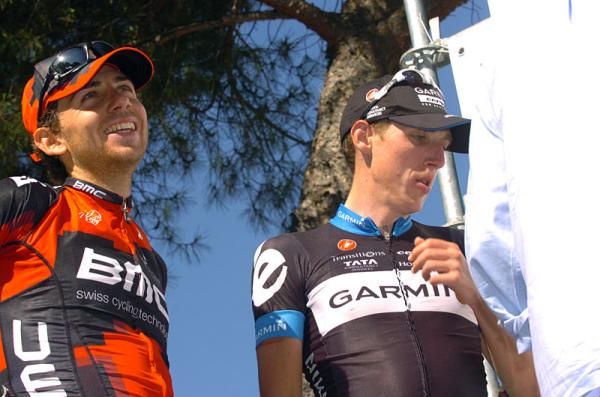 Runner-up Mauro Santambrogio and champion Dan Martin.