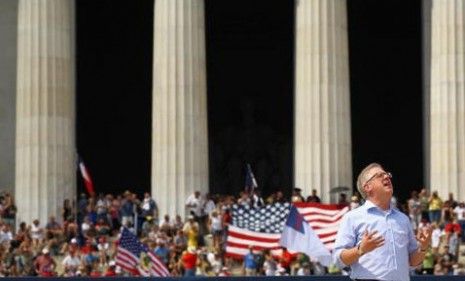 Since summoning more than 100,000 fans to his &amp;quot;Restoring Honor&amp;quot; rally last August (pictured), Glenn Beck has lost more than one million viewers of his Fox show.