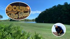 An image of True Blue, one of the courses used to host the Myrtle Beach World Amateur, with inset of winner Mike Fincham and another inset of a sign saying 'golfers love the beach'