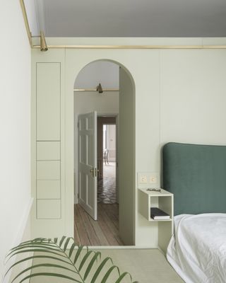 A bedroom with millwork