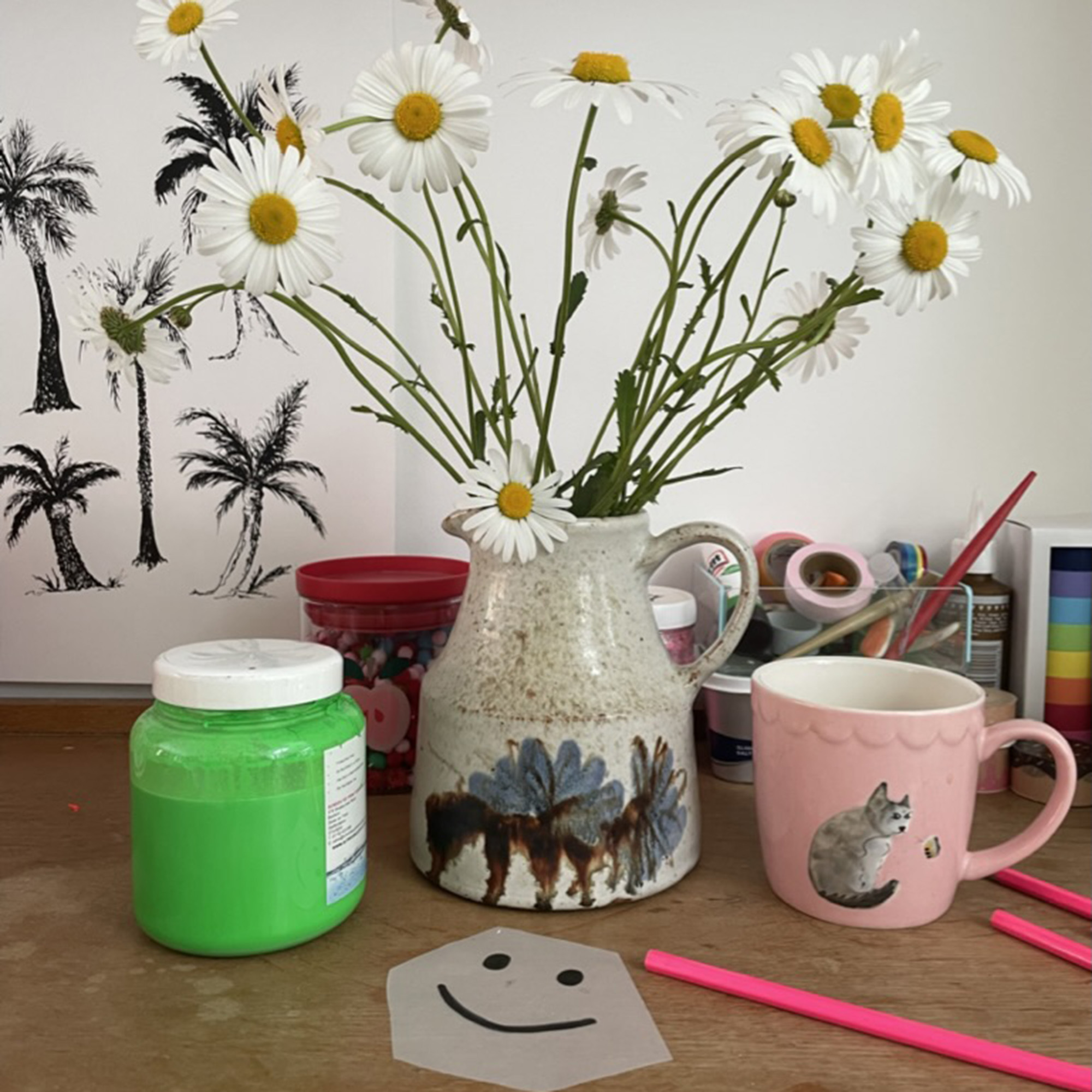 white flowers in a jug